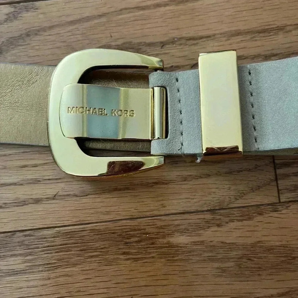 [L]Michael Kors  yellow suede belt with gold buckle in inner gold lined . - Picture 5 of 9